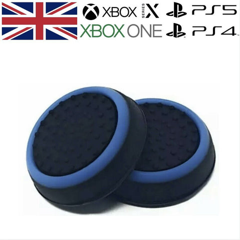 Black & Blue Thumb Grips Analog Cap Stick Covers XBOX SERIES X & PS5 Controller